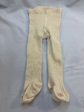 Zara Beige Ribbed Kids Tights
